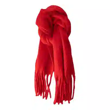 北极绒 秋冬季高级感款纯色超大加厚保暖 绒线围巾 男女同款情侣款