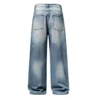 EPTISON Vintage Washed Wide-Leg Jeans Blue