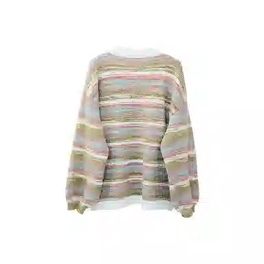 红蜻蜓 圆领条纹开衫针织衫 女款