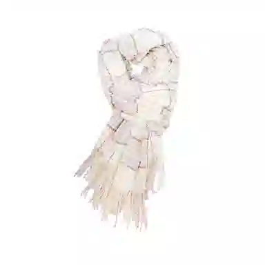 木林森  氛围感绵软舒适学院风拼色流苏绒线围巾 围巾 女款