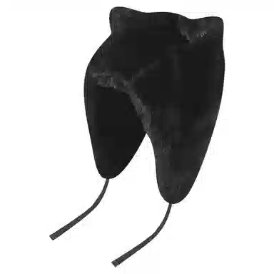 浪莎 冬季可爱毛绒狐狸耳朵雷锋帽女保暖防寒加绒护耳纯色系带套头帽潮 聚酯纤维 帽子 女款