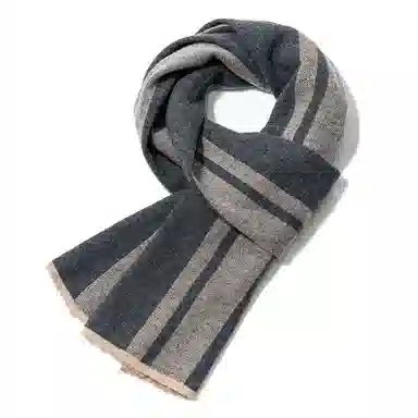 上海故事 青春洋气加厚暖暖高档送礼针织保暖披肩软糯长围脖 绵羊毛 绒线围巾 男女同款情侣款