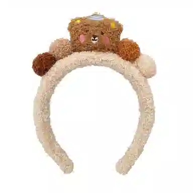 丹琴 可爱小熊洗脸毛毛头箍 秋冬新款毛绒敷面膜专用化妆发捆头箍发饰 亚克力 发箍 女款