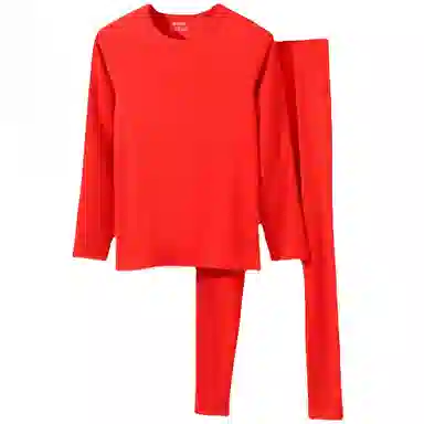 兰缪 双面磨绒阳离子百搭圆领长袖高弹侧缝无骨舒适亲肤透气蓄热锁温无痕基础打底保暖套装 男款