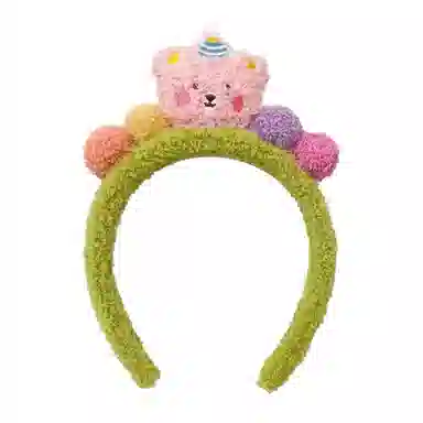 丹琴 可爱小熊洗脸毛毛头箍 秋冬新款毛绒敷面膜专用化妆发捆头箍发饰 亚克力 发箍 女款