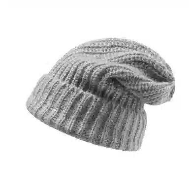 北极绒 冬季大头围针织保暖毛线加绒堆堆款 聚酯纤维 绒线帽 男女同款情侣款