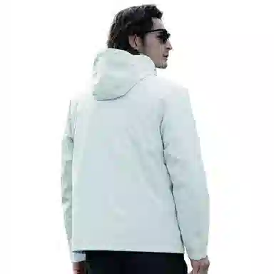 富铤 三合一 羽绒内胆户外山系城市机能风纯色美式防风保暖连帽夹克外套 男款 白桦灰