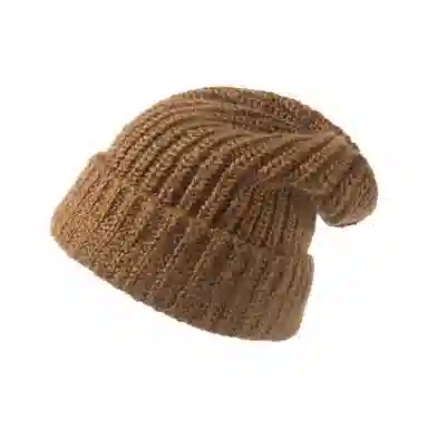 北极绒 冬季大头围针织保暖毛线加绒堆堆款 聚酯纤维 绒线帽 男女同款情侣款