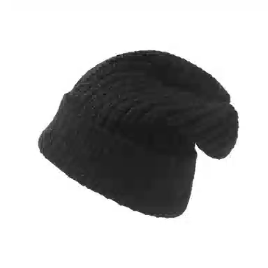 北极绒 冬季大头围针织保暖毛线加绒堆堆款 聚酯纤维 绒线帽 男女同款情侣款