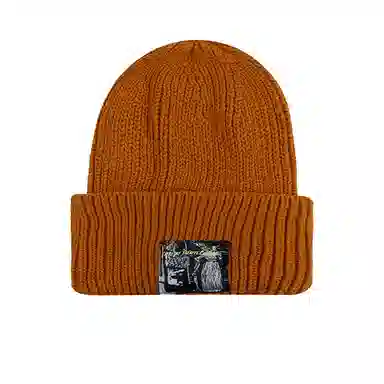 北极绒 秋冬季大头围显脸小贴布毛线尚百搭护耳针织加厚保暖 聚酯纤维 绒线帽 男女同款情侣款