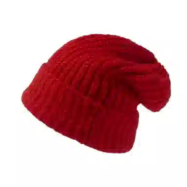 北极绒 冬季大头围针织保暖毛线加绒堆堆款 聚酯纤维 绒线帽 男女同款情侣款