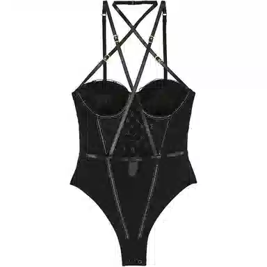 Victoria's Secret Very Sexy VS Logo Embroidery Balconette Faux-Leather Trim