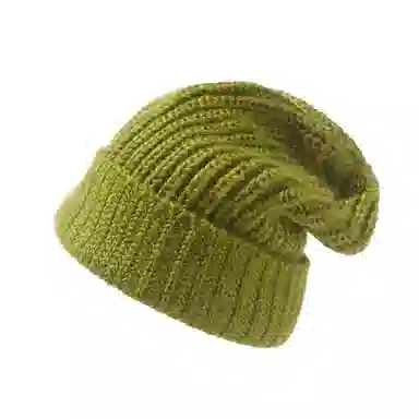 北极绒 冬季大头围针织保暖毛线加绒堆堆款 聚酯纤维 绒线帽 男女同款情侣款