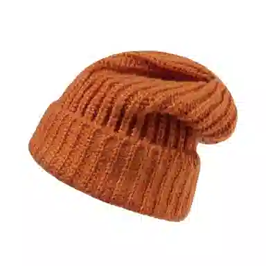 北极绒 冬季大头围针织保暖毛线加绒堆堆款 聚酯纤维 绒线帽 男女同款情侣款