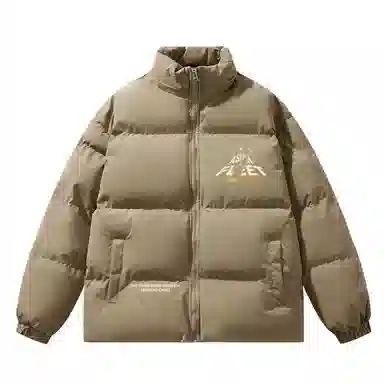 三体 太空亚洲舰队系列 简约基础款纯色字母印花宽松休闲加厚保暖防风防水防寒立领美式复古高街潮牌面包服棉服 男女同款