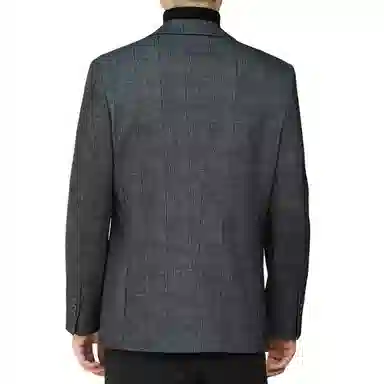 富铤 质感格纹防风挺括美式复古商务通勤单排扣西装 男款 灰色