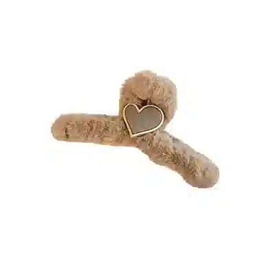 水中玉 高级感毛绒大号抓夹冬季后脑勺鲨鱼夹毛毛夹子头饰发卡 亚克力 发夹 女款