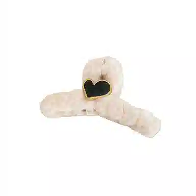 水中玉 高级感毛绒大号抓夹冬季后脑勺鲨鱼夹毛毛夹子头饰发卡 亚克力 发夹 女款