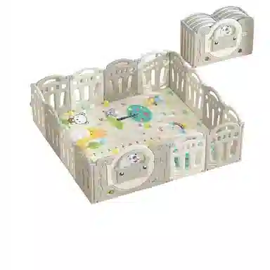 乖乖熊 游戏围栏防护栏地上室内家用 可折叠宝宝学步爬行垫安全栅栏 早教益智玩具