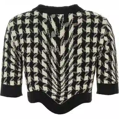MOSCHINO Stretch Knit Cropped Jacket Black