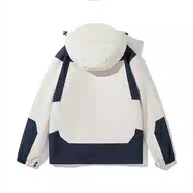 木清清 美式机能风拼接色可拆卸帽户外三合一防风防水登山冲锋茄克夹克外套 女款