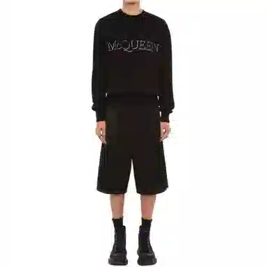 Alexander McQueen Embroidered Logo Sweater Black