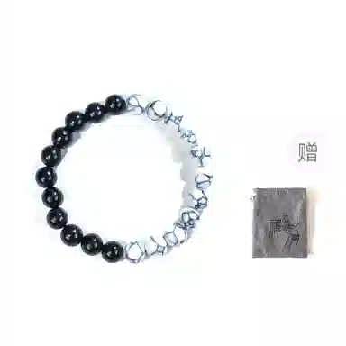 物㯖 新中式国潮原创小众设计考试考研考公上岸转运珠紫光檀招财纳福木质文玩佛珠手链檀木古风念珠饰品 黑檀 木作手串 男女同款情侣款