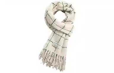 优幽兰 秋冬季百搭休闲时尚米色 设计感流苏针织加厚保暖护脖子防风防寒 外搭简约高级感 仿羊绒 绒线围巾 男女同款情侣款