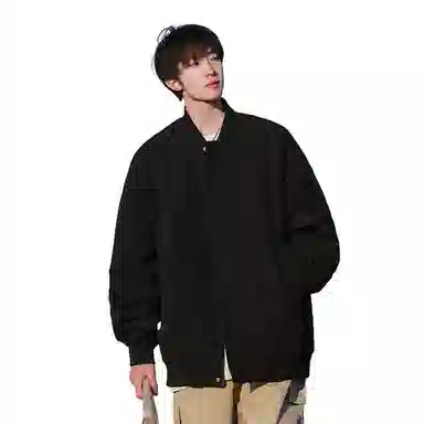 人本 露营登山户外街头防水防风复古纯色棒球领拼接口袋宽松落肩长袖开衫上衣夹克外套 男女同款 太空灰