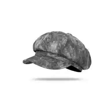 木林森 日系小众复古扎染水墨画八角帽秋冬百搭显脸小文艺画家帽 棉 贝雷帽 男女同款情侣款