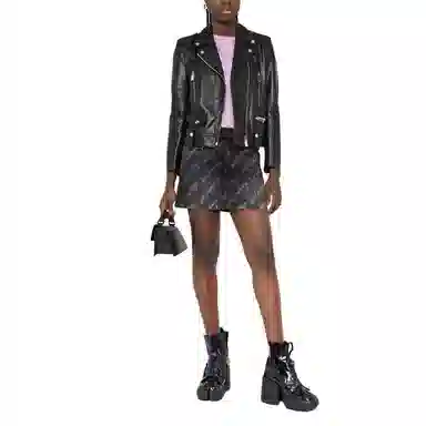 Balenciaga SS22 Logo Mini Skirt Black