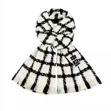 北极绒 复古流苏格子围脖冬季新款高级感韩版保暖百搭披肩两用 绒线围巾 男女同款情侣款