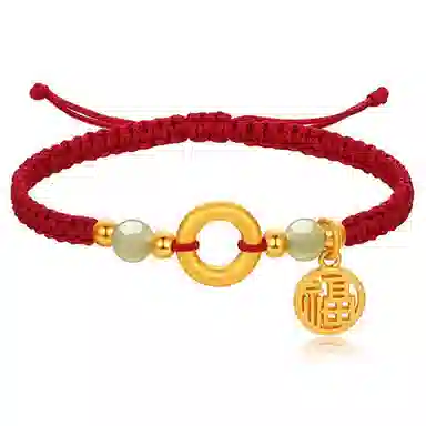 【福牌平安扣】 零界 精致新中式国风轻奢高级感本命年转运珠手工编绳 事事如意顺遂 琉璃 手链 男女同款情侣款