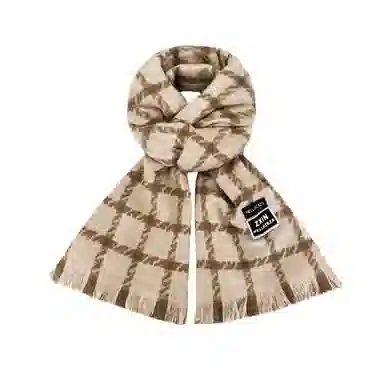 北极绒 复古流苏格子围脖冬季新款高级感韩版保暖百搭披肩两用 绒线围巾 男女同款情侣款