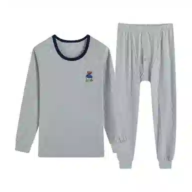 贴身领域 青少年纯棉秋衣秋裤全棉初高中学生线衣线裤大童内衣保暖套装 男款