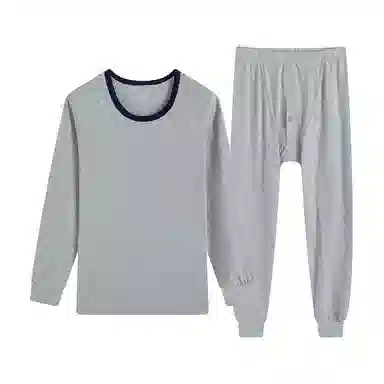 贴身领域 青少年纯棉秋衣秋裤全棉初高中学生线衣线裤大童内衣保暖套装 男款