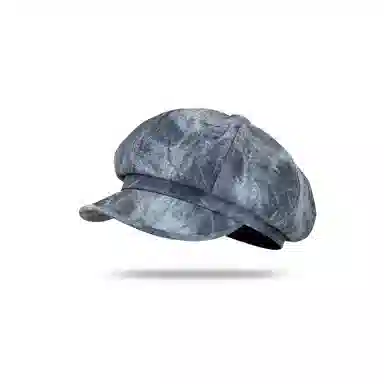 木林森 日系小众复古扎染水墨画八角帽秋冬百搭显脸小文艺画家帽 棉 贝雷帽 男女同款情侣款