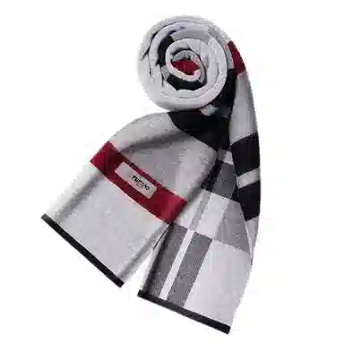 啄木鸟 时尚休闲格纹秋冬季加厚保暖围脖含针织 羊毛混纺 围巾 男女同款情侣款