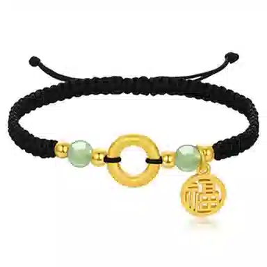 【福牌平安扣】 零界 精致新中式国风轻奢高级感本命年转运珠手工编绳 事事如意顺遂 琉璃 手链 男女同款情侣款
