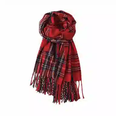北极绒 新款格子冬季高级感披肩秋百搭韩系氛围感围脖加厚两用 绒线围巾 男女同款情侣款