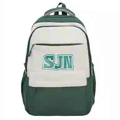 醇龙 高中潮流高颜值中小学生 尼龙 双肩包 男女同款情侣款 黑色/绿色/蓝色/灰色/红色