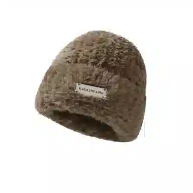 北极绒 秋冬季百搭套头冷帽毛茸茸保暖护耳显脸小 聚酯纤维 绒线帽 男女同款情侣款