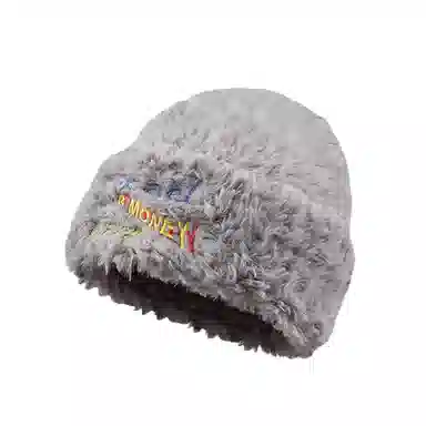 北极绒 毛茸茸针织秋冬季日系大头围加厚保暖韩版显脸小潮 聚酯纤维 绒线帽 男女同款情侣款