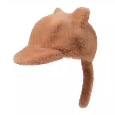 俞兆林 毛绒帽子冬季女保暖户外防寒小猫耳朵可爱棒球帽方圆脸显脸小帽子 轻暖舒适 鸭舌帽 女款