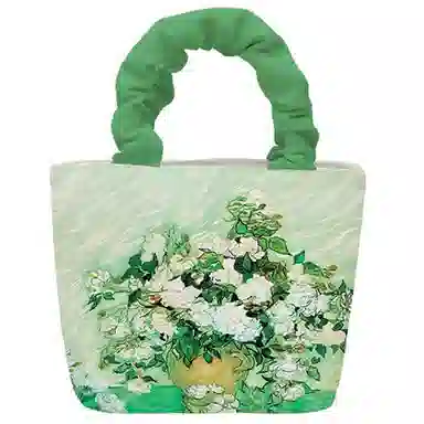 奥松 家用家居油画水桶包慵懒高级感小众文艺斜挎云朵包单肩包 帆布 帆布包手提包 男女同款情侣款 绿色