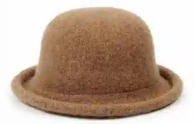 优幽兰 时尚百搭高级感显脸小圆顶休闲简约纯色复古氛围感高颜值小众设计感卷边 聚酯纤维 渔夫帽 女款