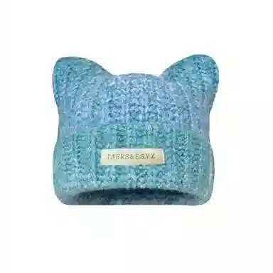 北极绒 猫耳渐变 针织套头秋冬季亚比风可爱保暖护耳显脸小冷帽 聚酯纤维 绒线帽 女款