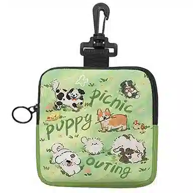 奥松 家用家居可爱学生小巧 绒面科技布 零钱包 男女同款情侣款 汪汪野餐会