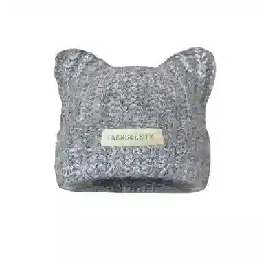 北极绒 猫耳渐变 针织套头秋冬季亚比风可爱保暖护耳显脸小冷帽 聚酯纤维 绒线帽 女款