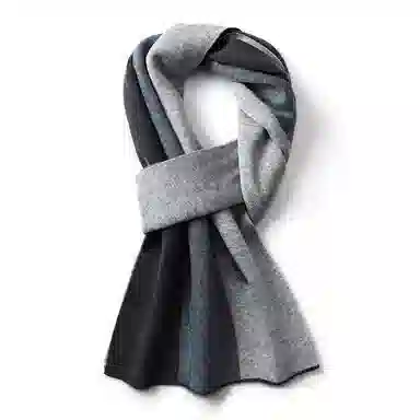 啄木鸟 羊毛球冬季高档格子保暖时尚款礼盒包装大气 绒线围巾 男款